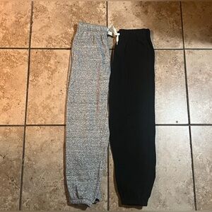 Two (2) pair-Old Navy Kids Fleece Baggy Sweatpants in Heather Gray and Black